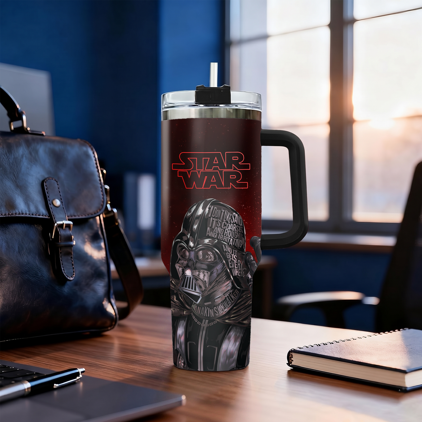 Darth Vader Star Wars 40oz Insulated Tumbler with Handle | Stainless Steel Travel Mug for Dark Side Fans