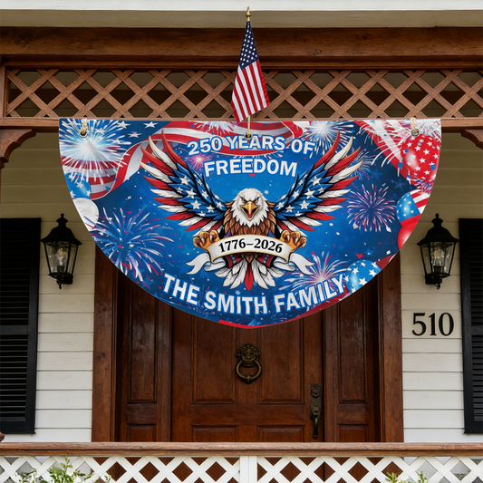 Personalized 250 Years of Freedom Eagle Flag Bunting