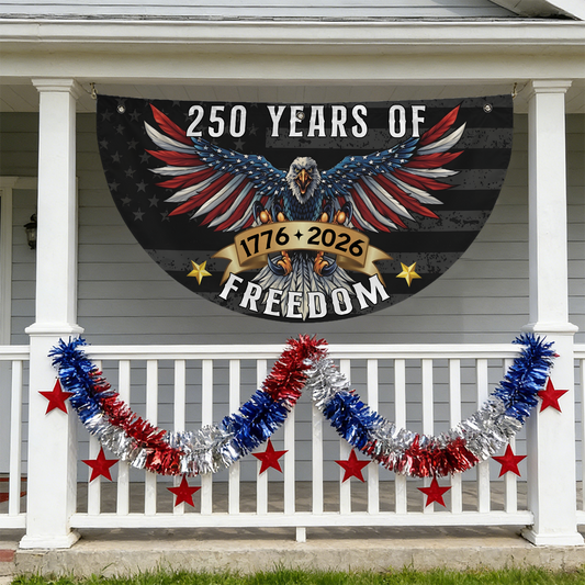 Personalized 250 Years of Freedom Patriotic Flag Bunting