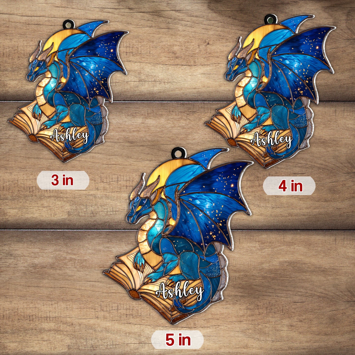 Personalized Dragon Book Acrylic Ornament