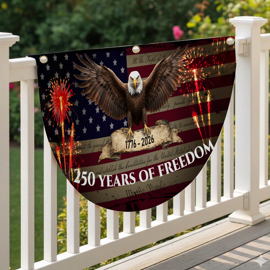 250 Years Freedom Eagle Fireworks Flag Bunting
