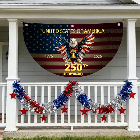 250th Anniversary US Eagle Flag Bunting 1776-2026