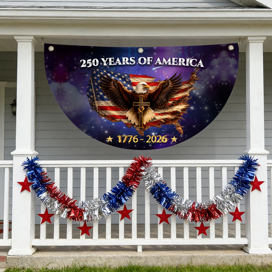 250th Anniversary Eagle Cross USA Map Flag Bunting