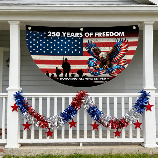 Honoring Veterans 250th Freedom Flag Bunting