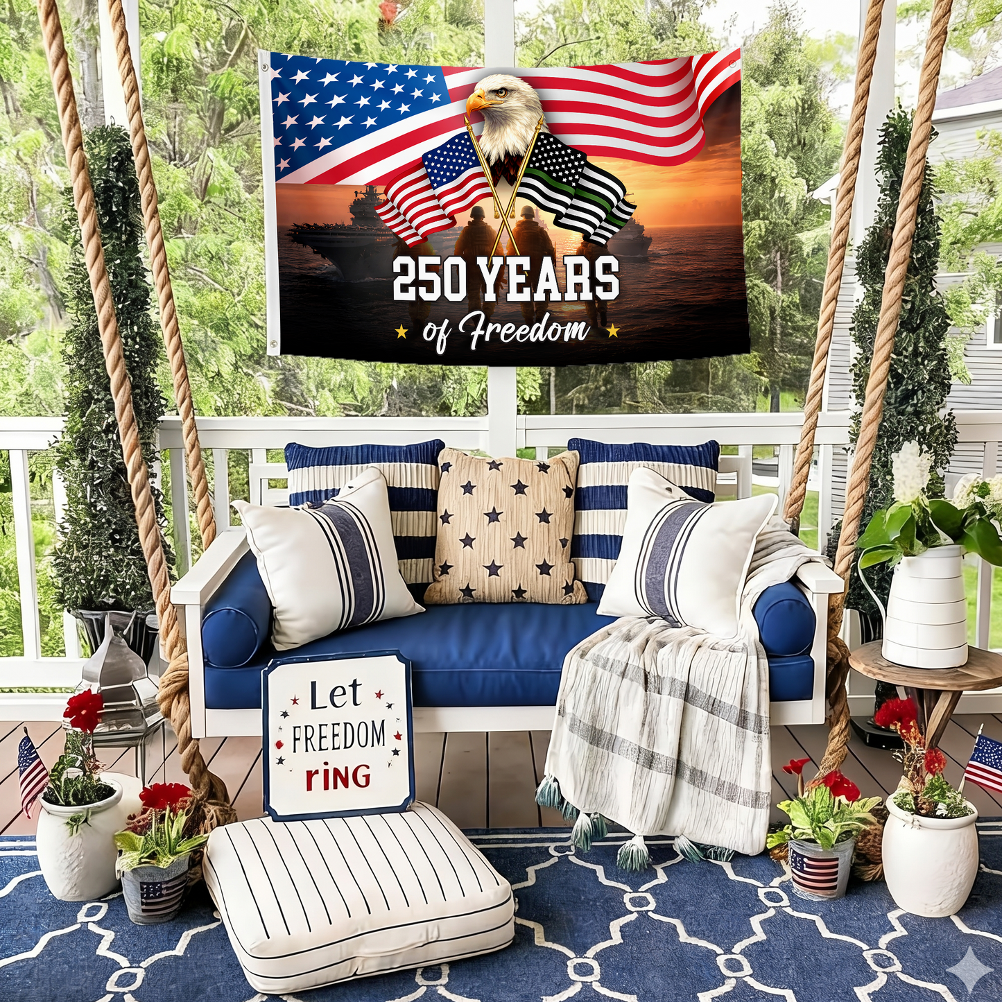Eagle & Liberty Bell 250th Flag
