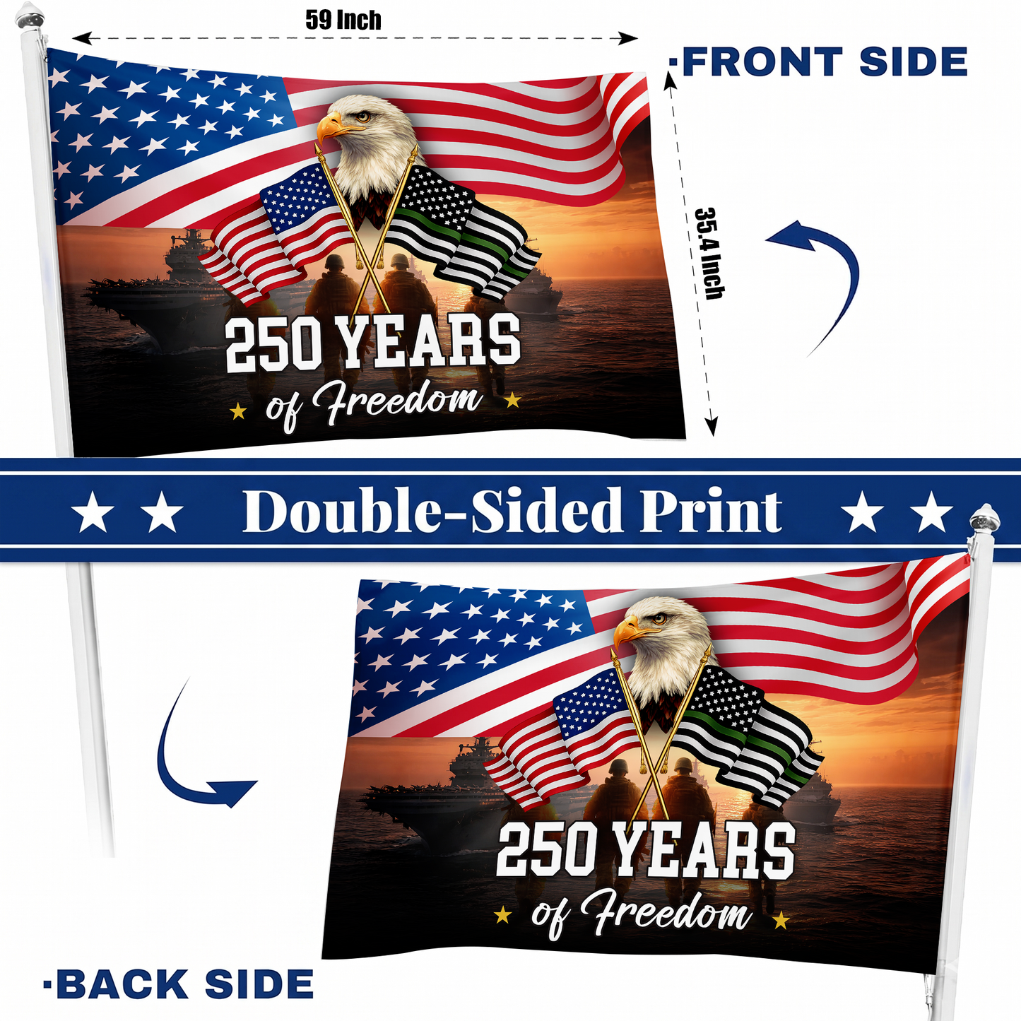 Eagle & Liberty Bell 250th Flag