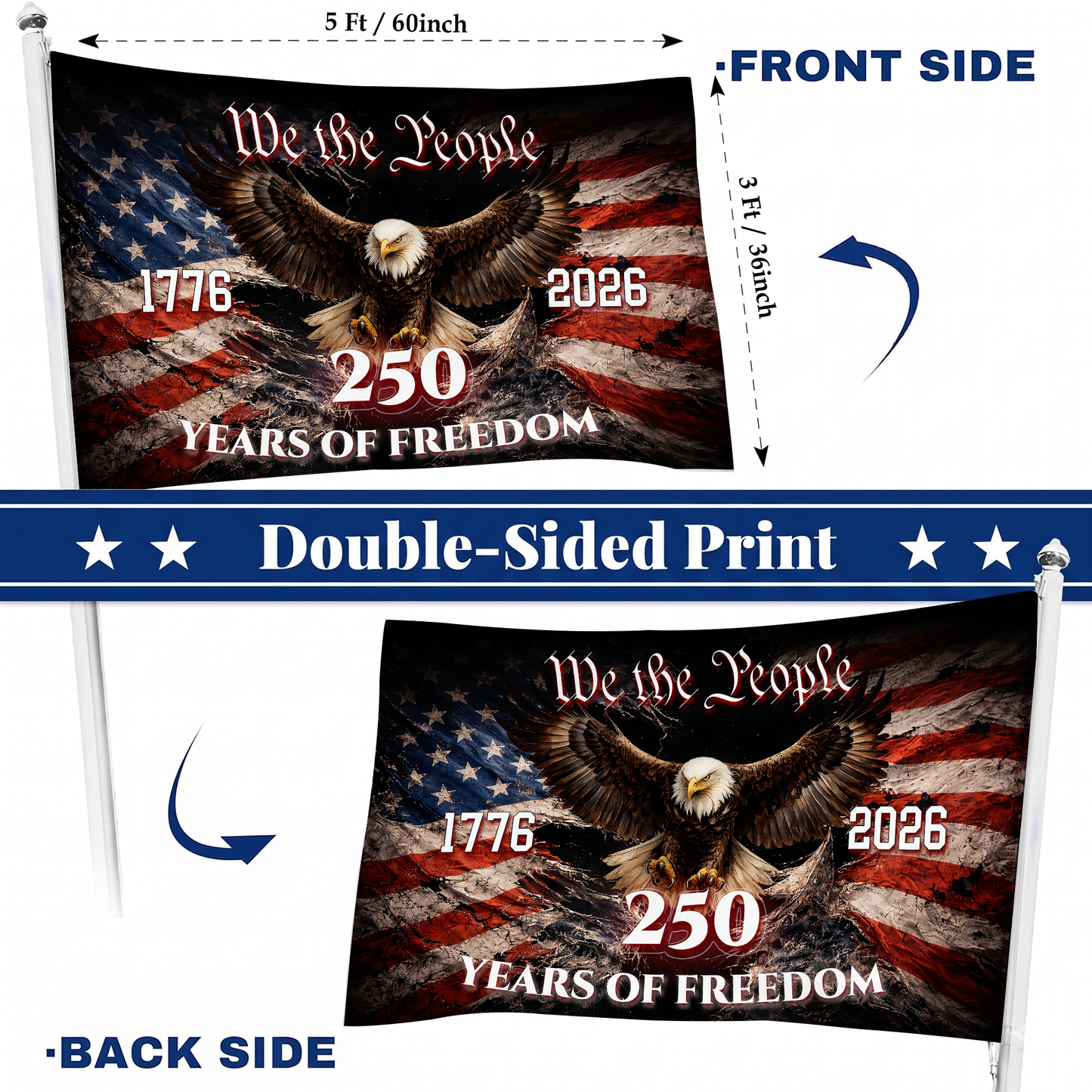 We the People 250 Years Freedom Eagle
