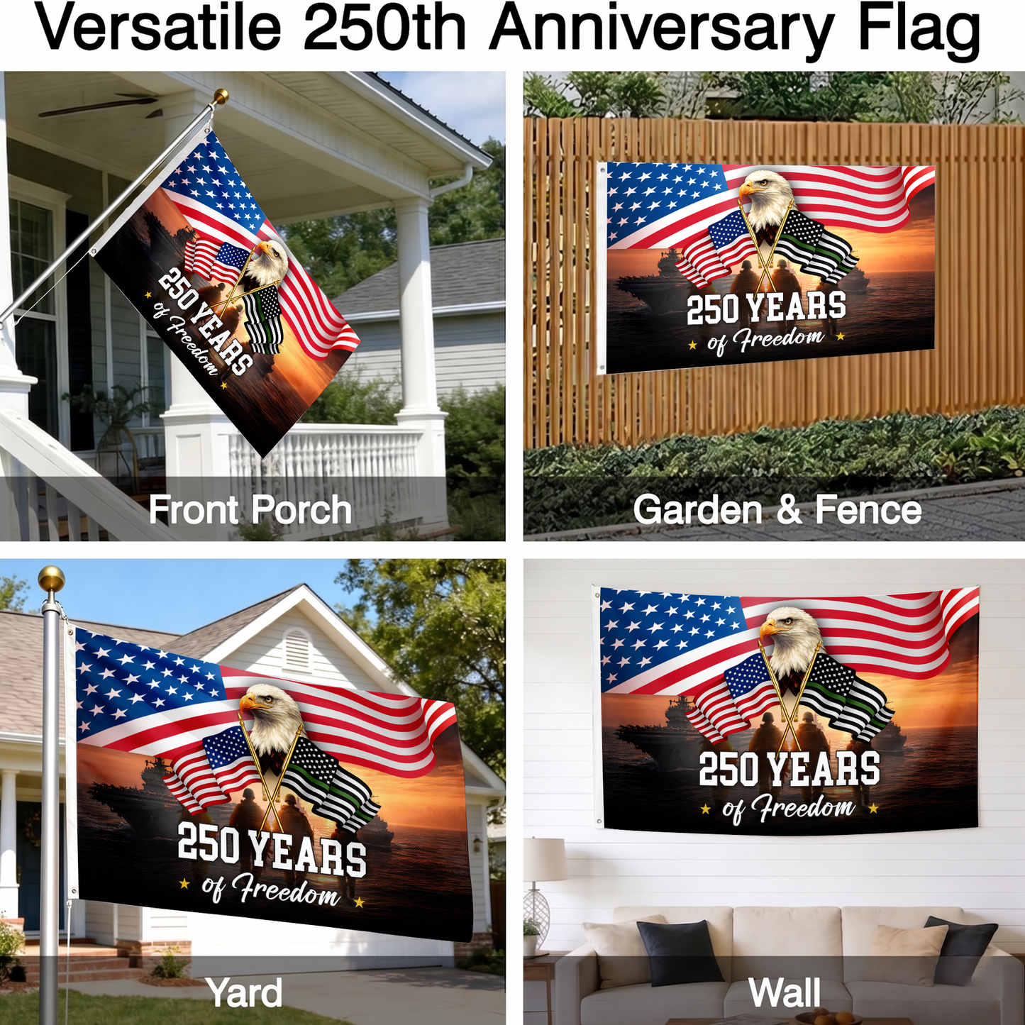 Eagle & Liberty Bell 250th Flag