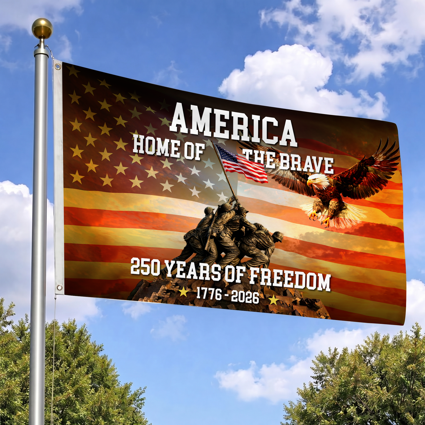 Home of the Brave 1776-2026 Flag