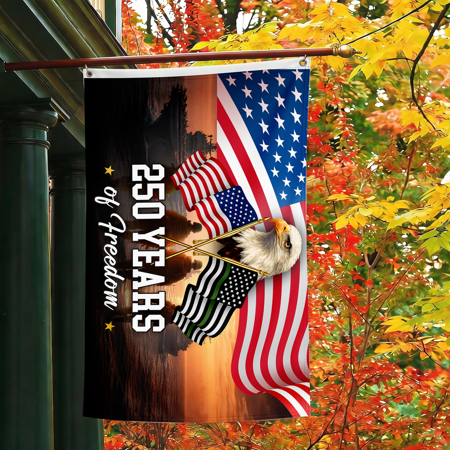 Eagle & Liberty Bell 250th Flag